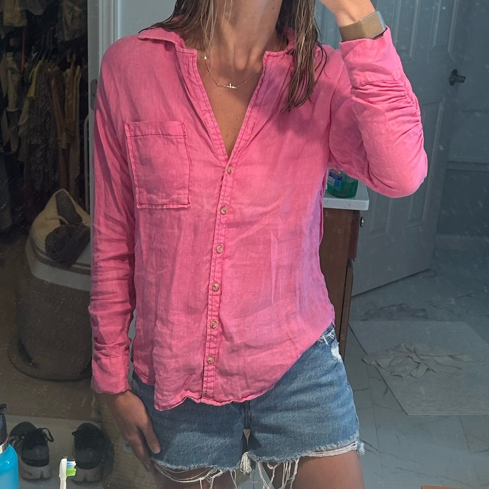 Anthropologie Maeve Linen Button Down Shirt